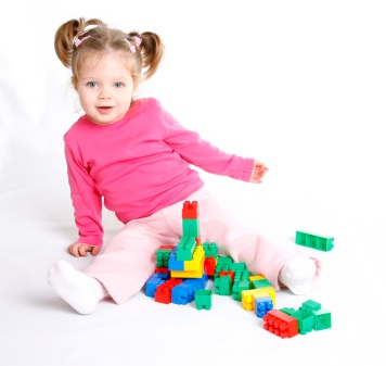 Toddler with blocks